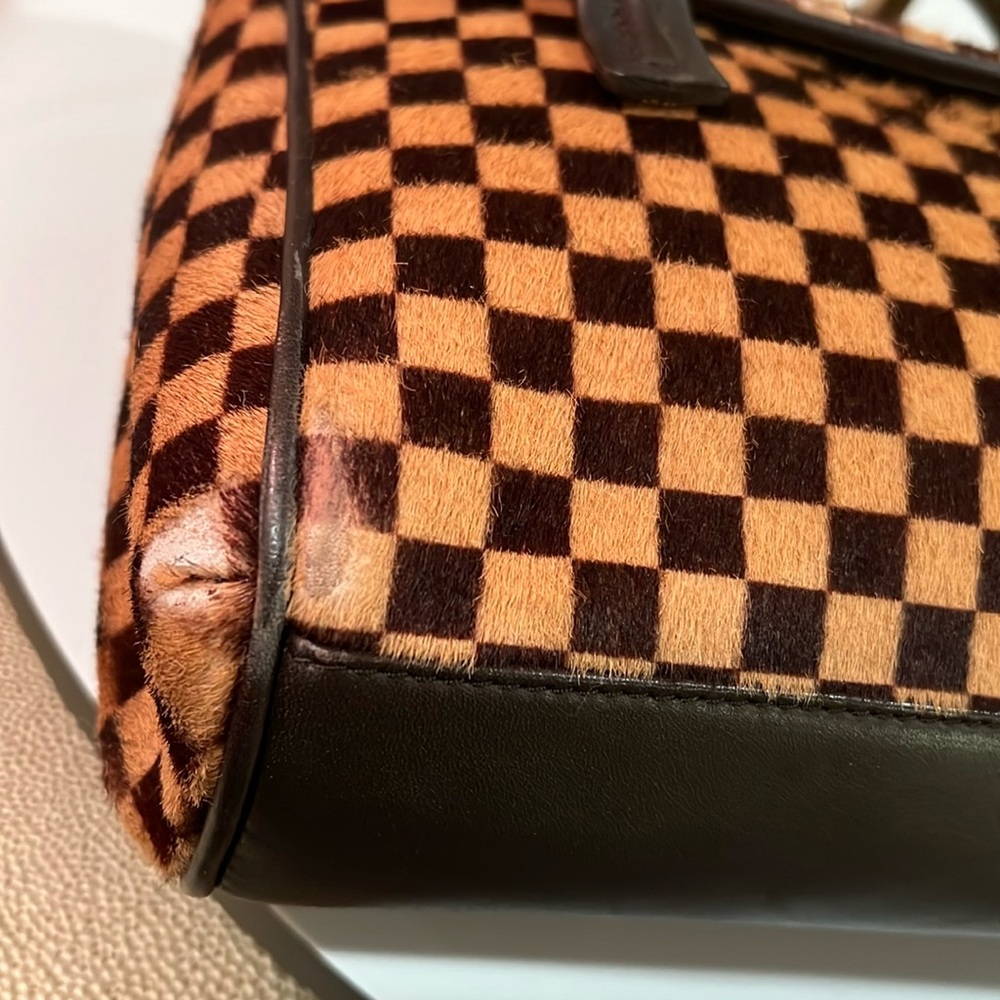 Louis Vuitton LV Damier Sauvage Pony Hair Handbag w COA - edge and corner wear - Picture 7 of 17